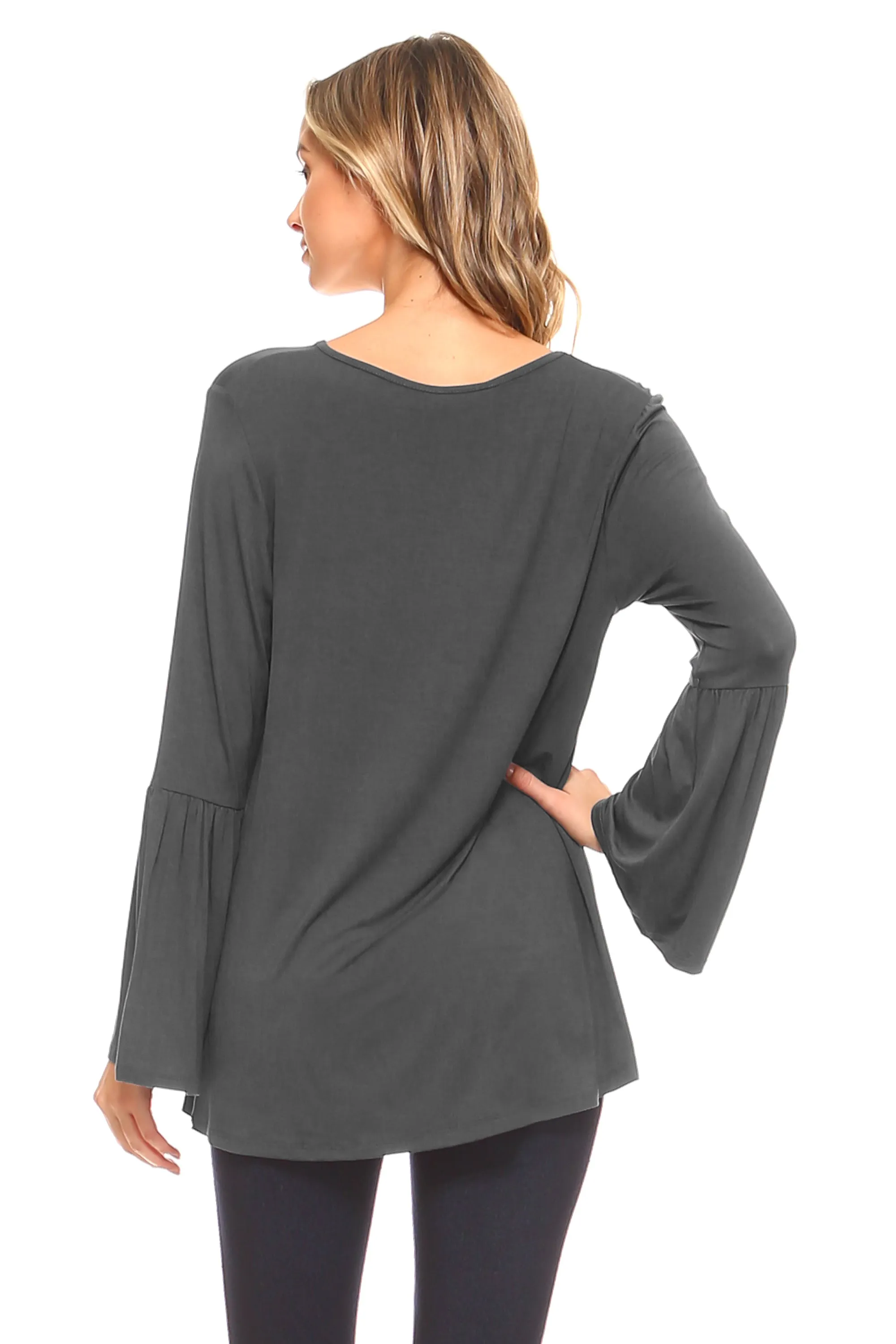 Breezy Does It Bell Sleeve Knit Top