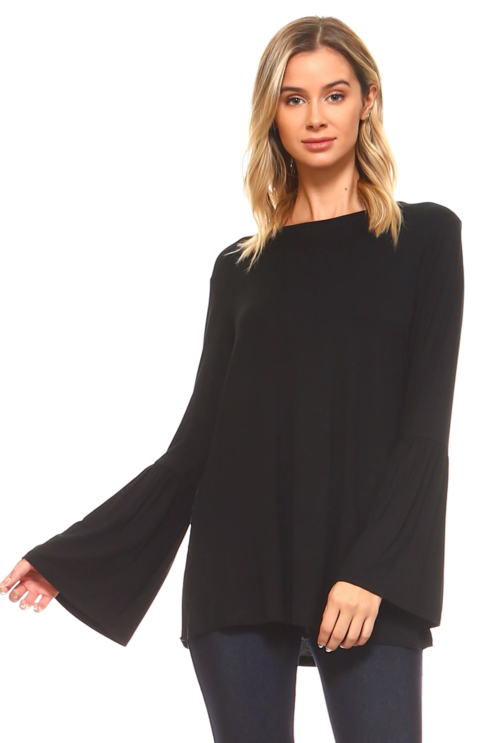 Breezy Does It Bell Sleeve Knit Top