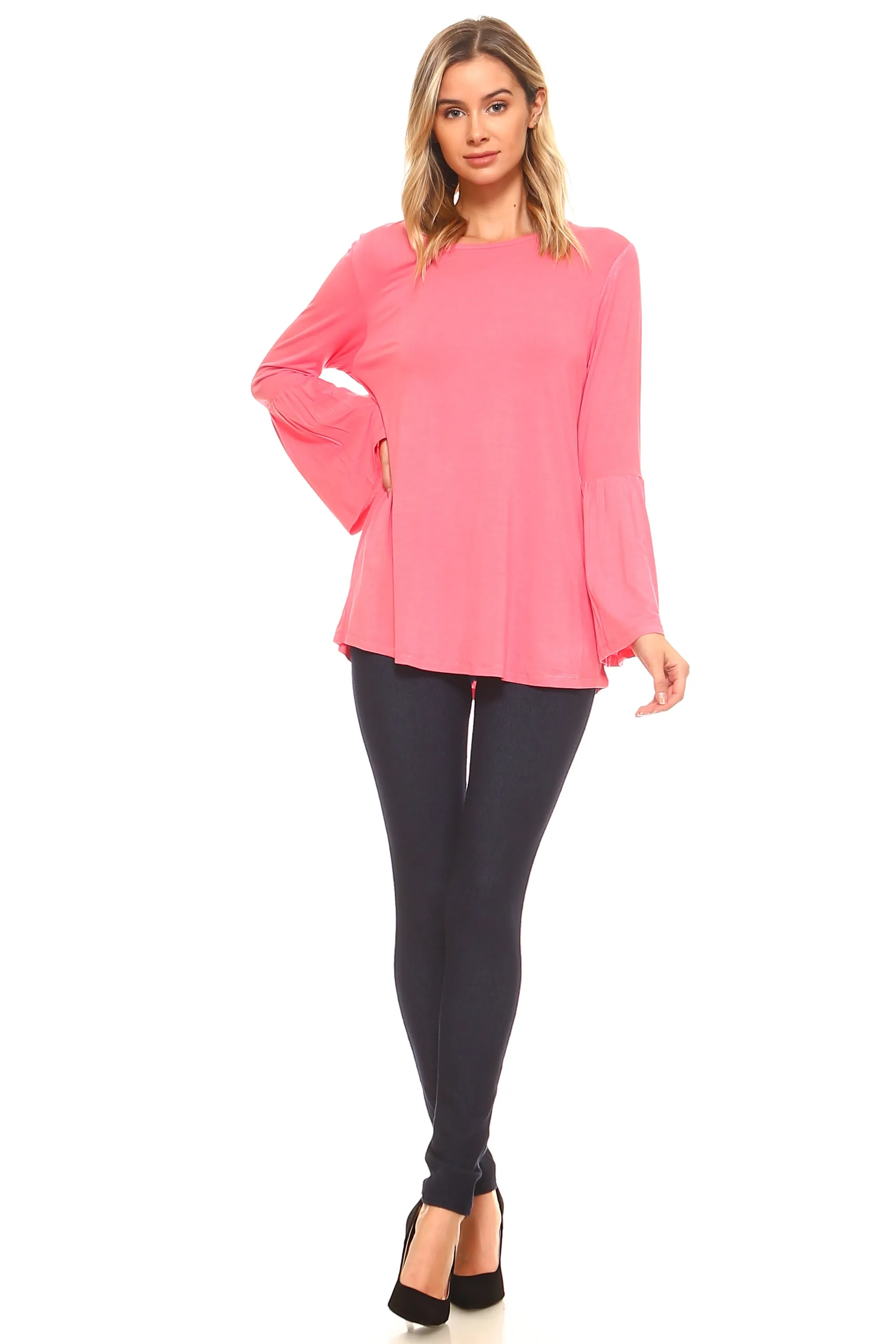 Breezy Does It Bell Sleeve Knit Top