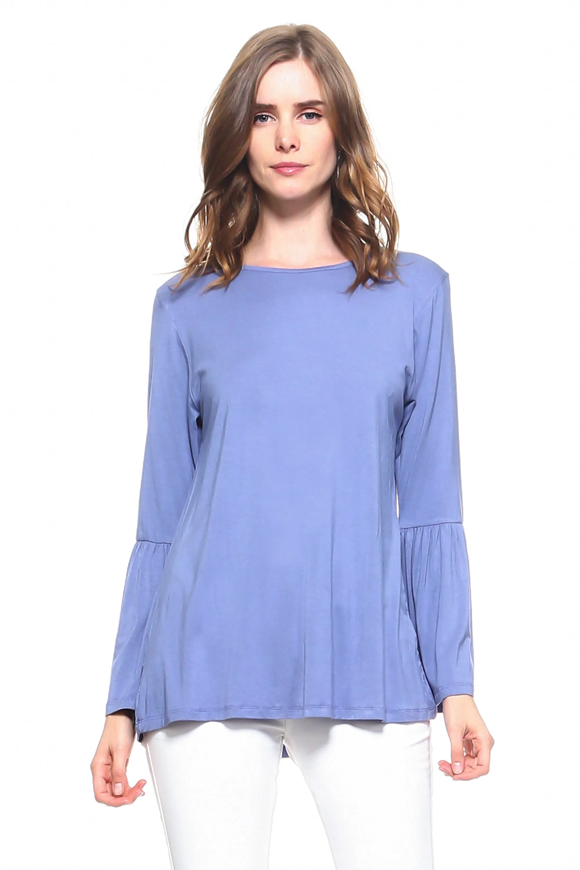 Breezy Does It Bell Sleeve Knit Top