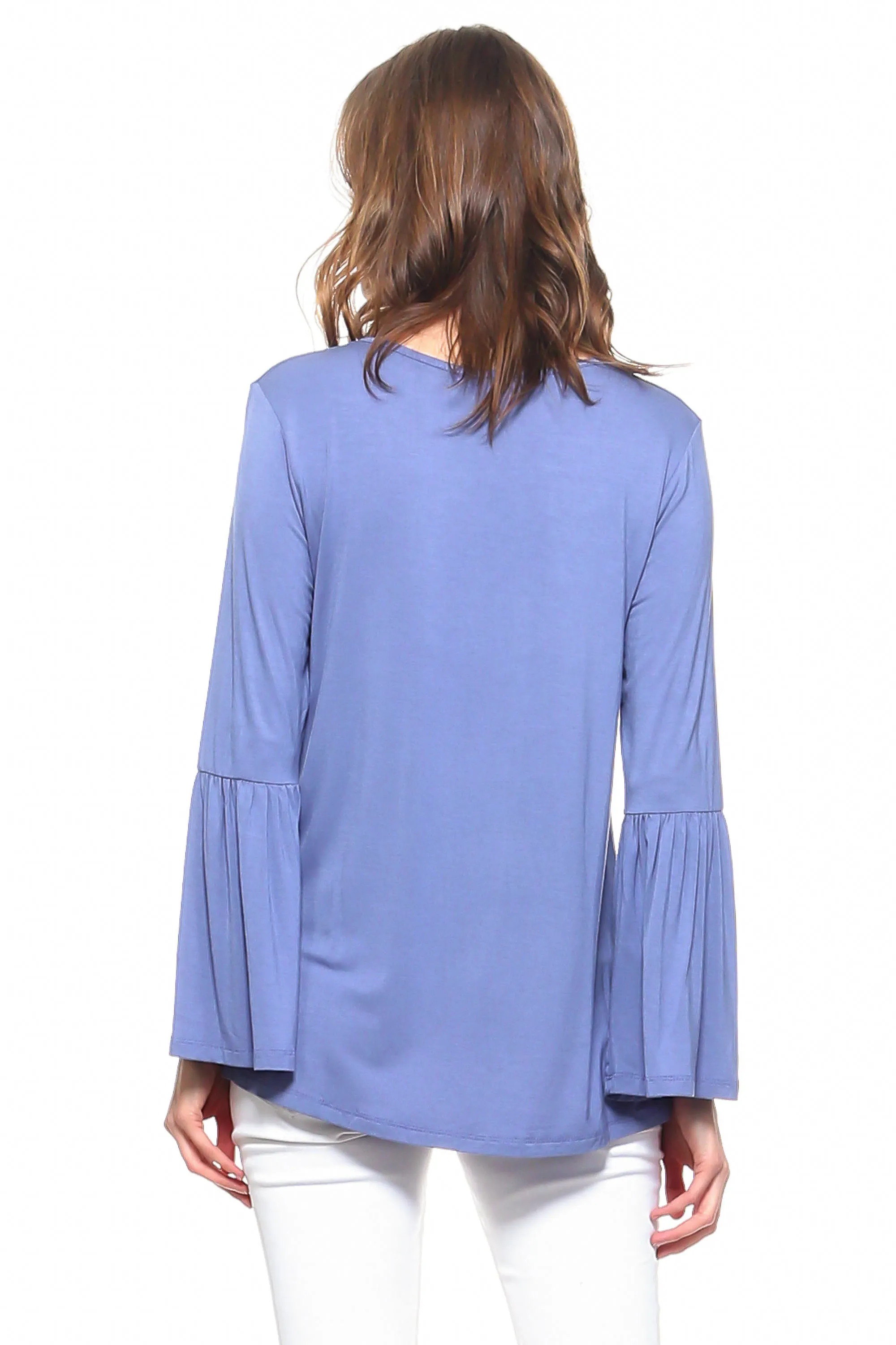 Breezy Does It Bell Sleeve Knit Top