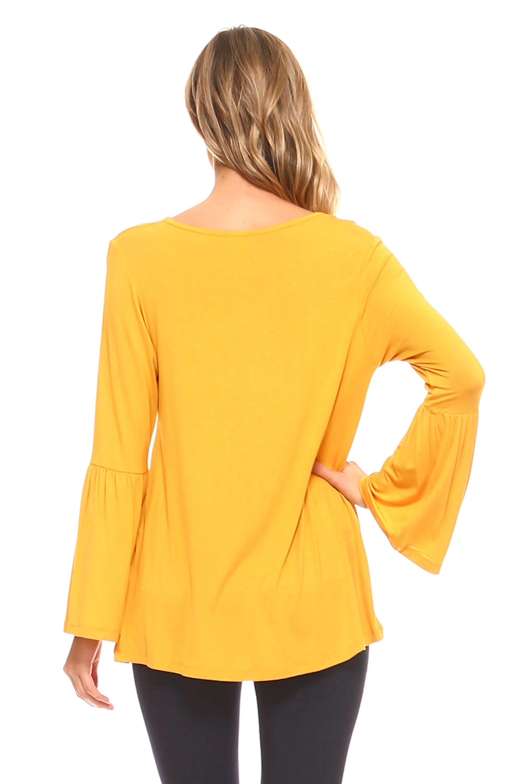 Breezy Does It Bell Sleeve Knit Top