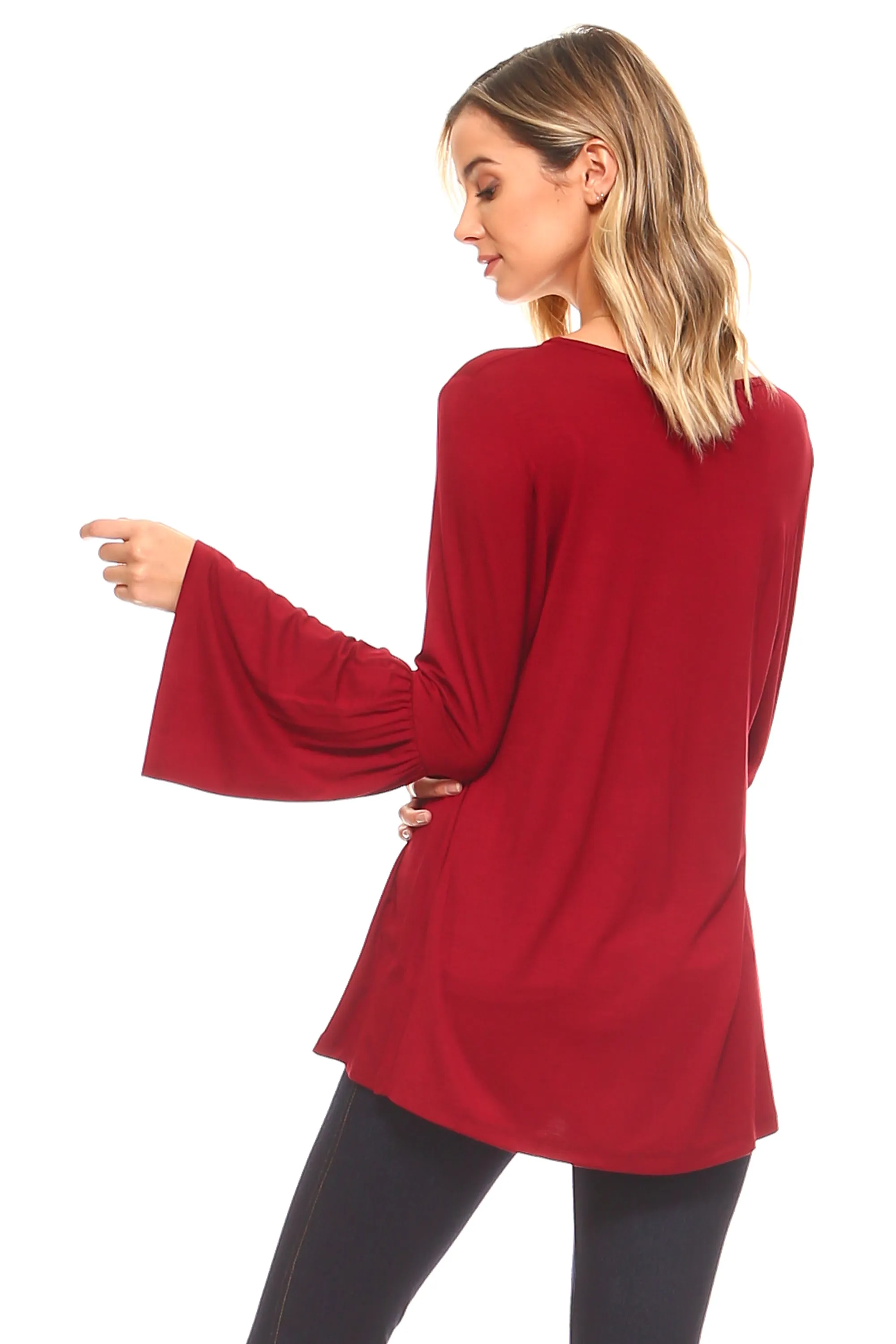 Breezy Does It Bell Sleeve Knit Top