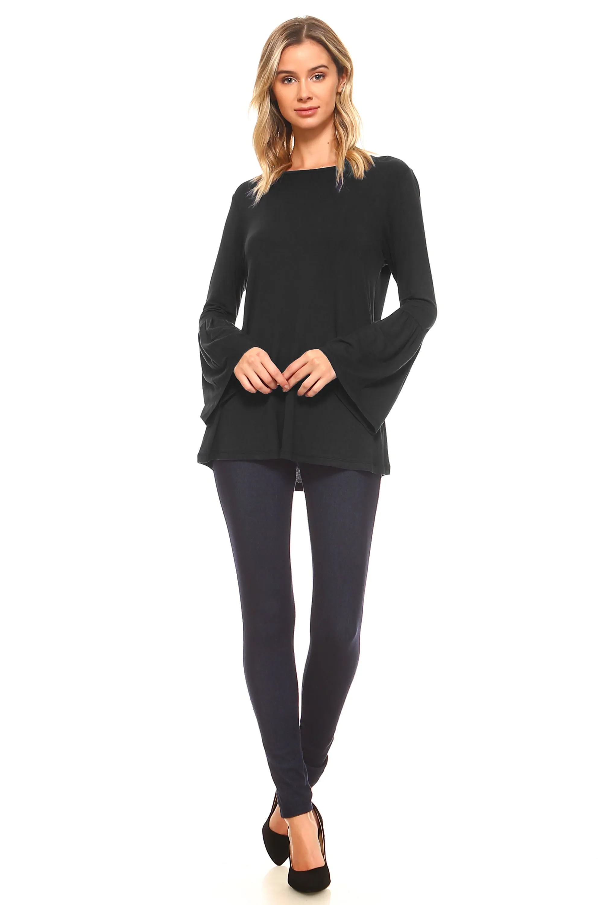 Breezy Does It Bell Sleeve Knit Top