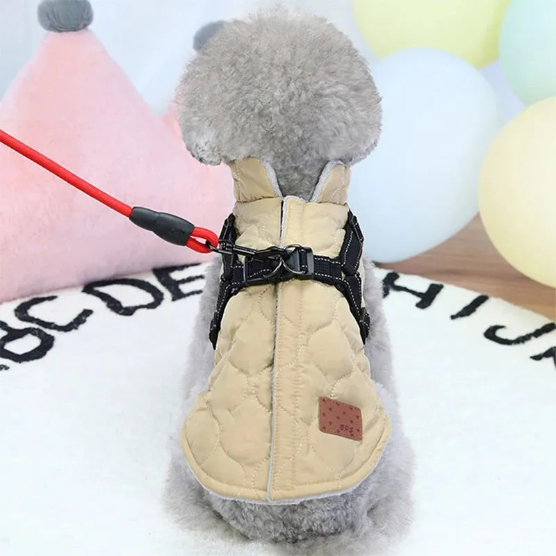 BrightPaw™ Reflective Dog Coat with Harness - Winter Jacket