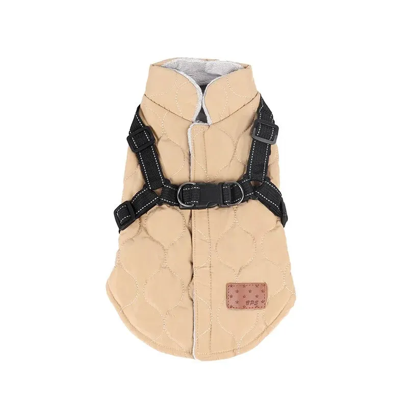 BrightPaw™ Reflective Dog Coat with Harness - Winter Jacket