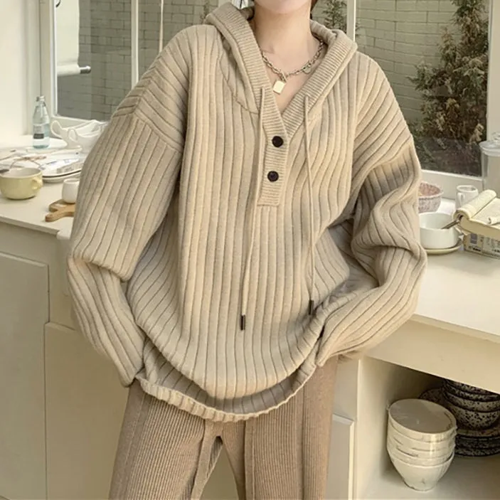 Caramel Latte Knit Hoodie