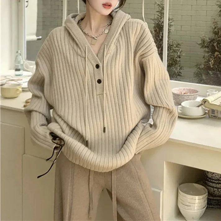 Caramel Latte Knit Hoodie
