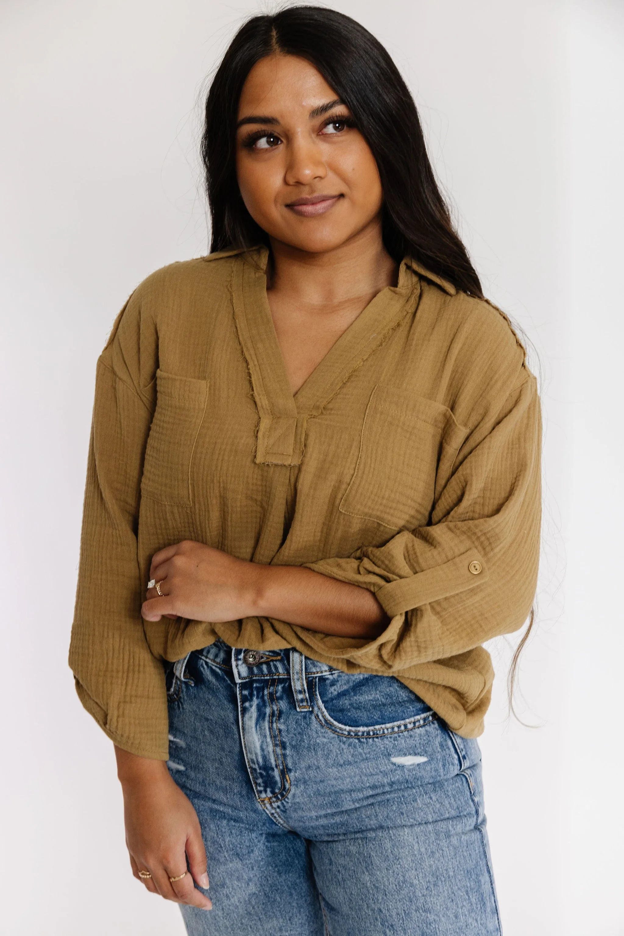Celeste Blouse in Moss