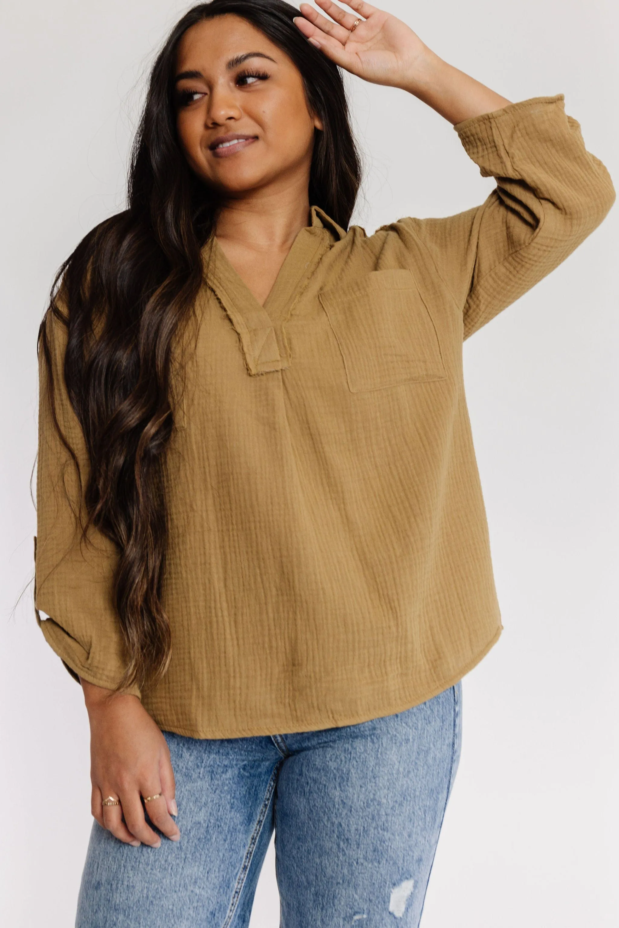 Celeste Blouse in Moss