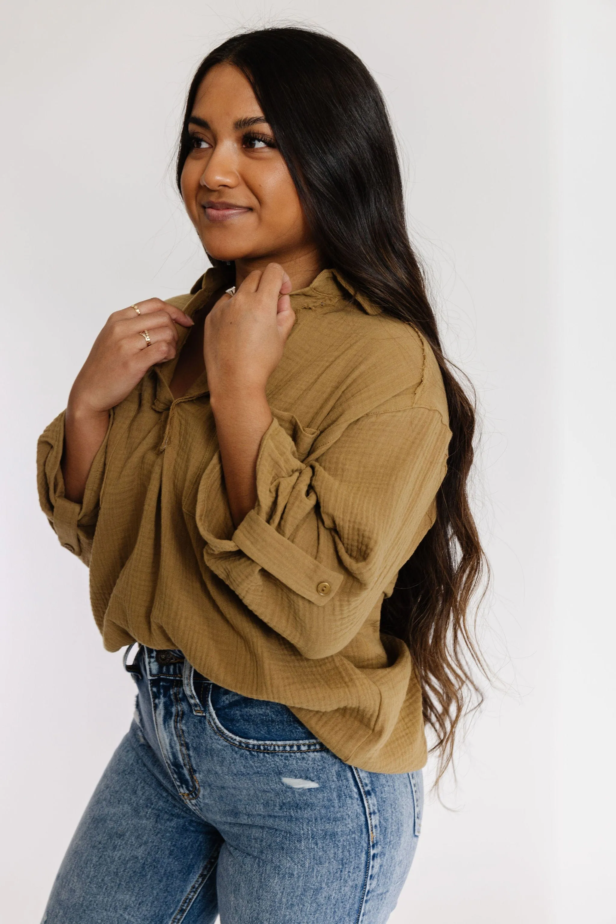 Celeste Blouse in Moss