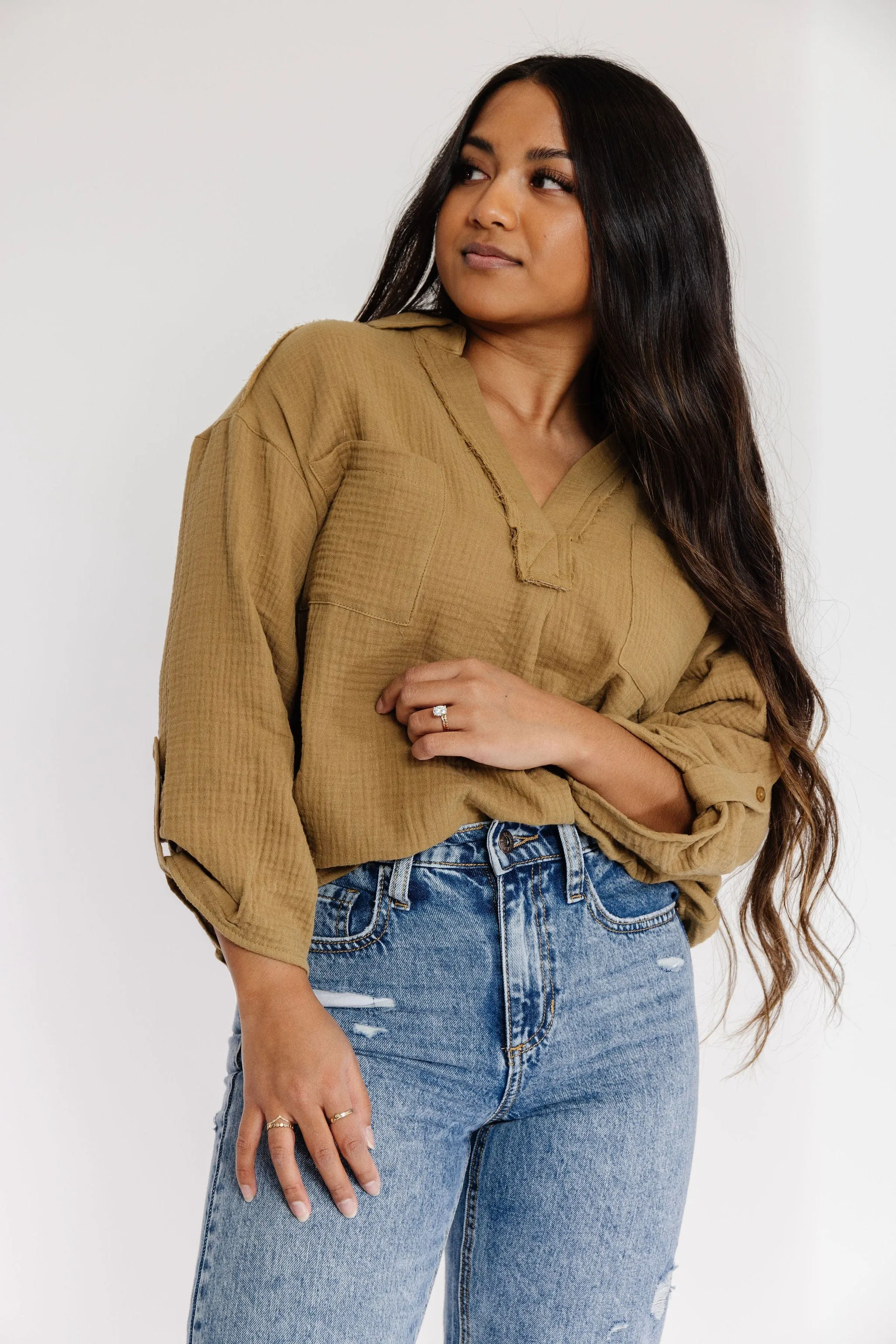 Celeste Blouse in Moss