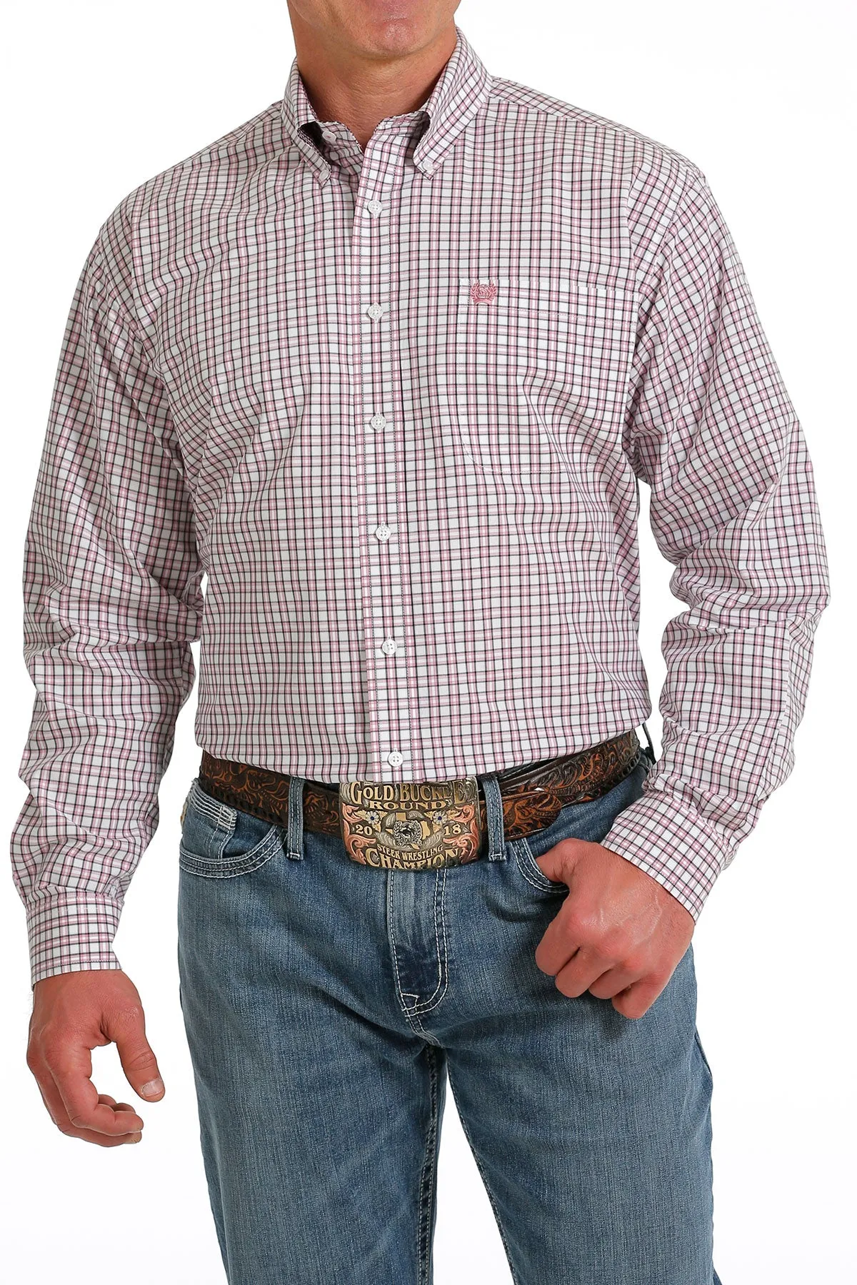 Cinch | Classic White Plaid LS Shirt