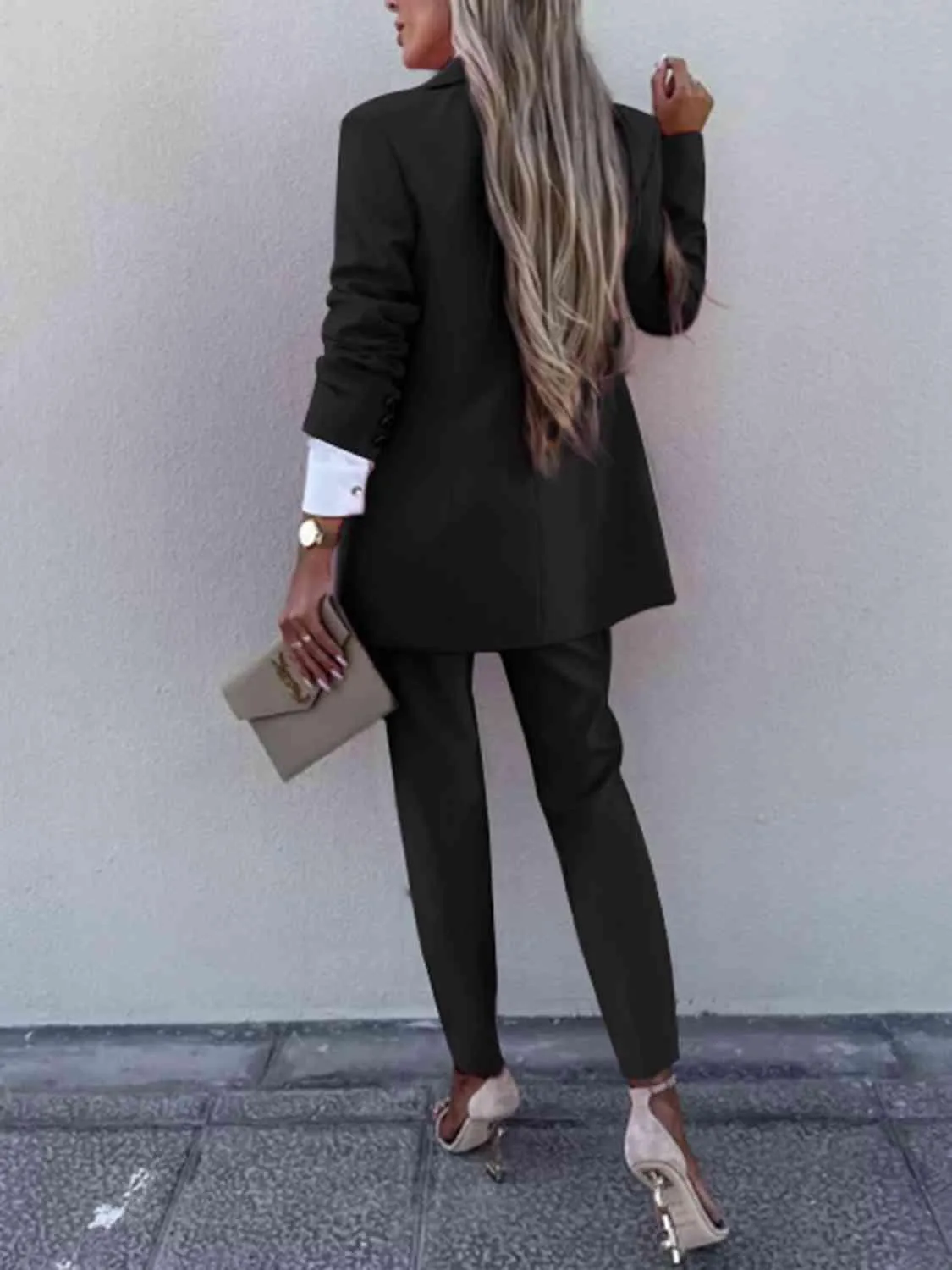 Corporate Chic Long Sleeve Blazer and Pants Set