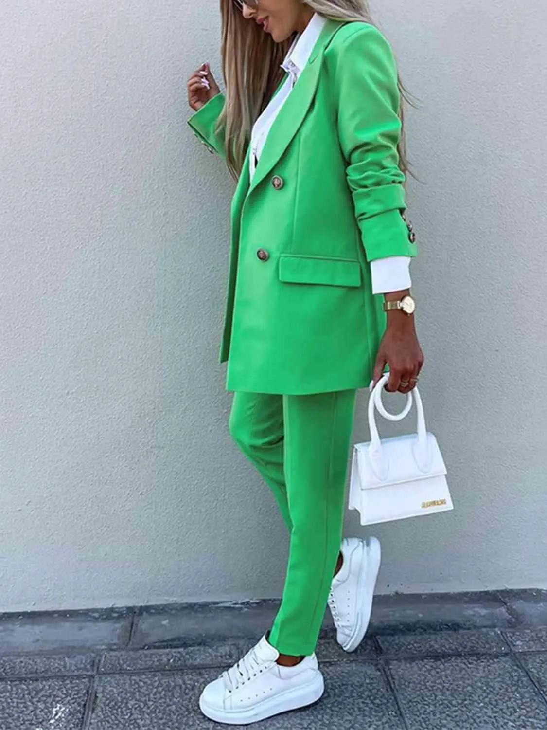 Corporate Chic Long Sleeve Blazer and Pants Set
