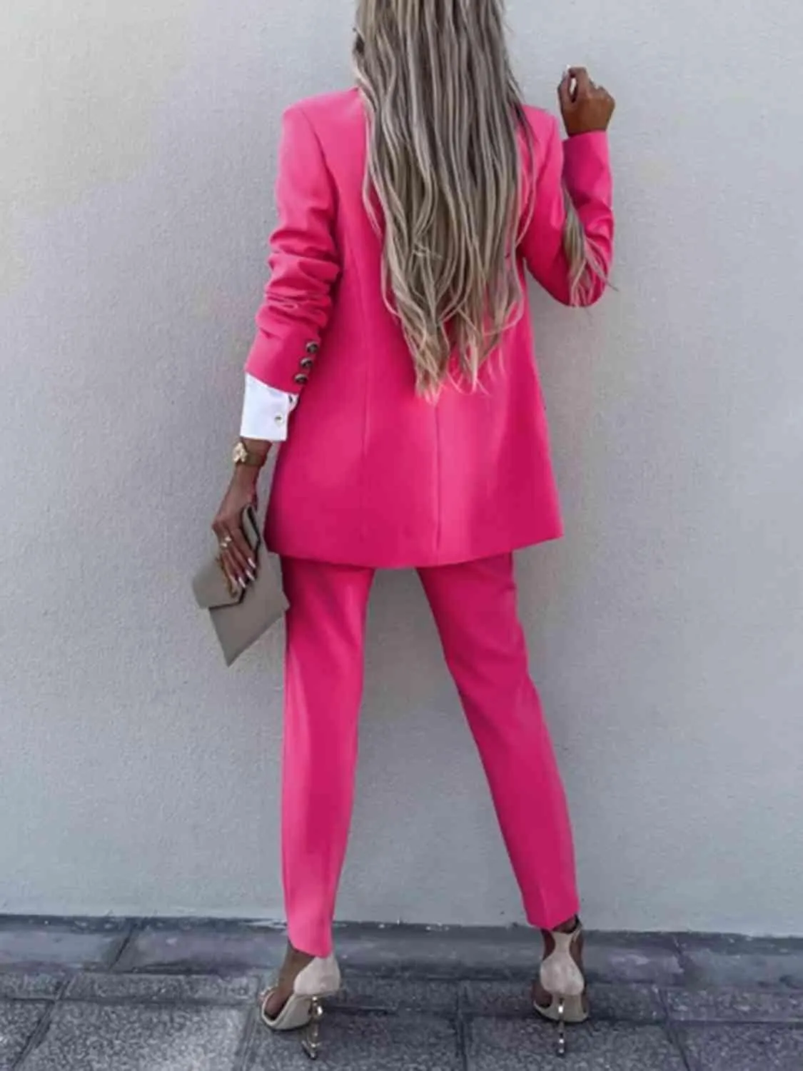 Corporate Chic Long Sleeve Blazer and Pants Set