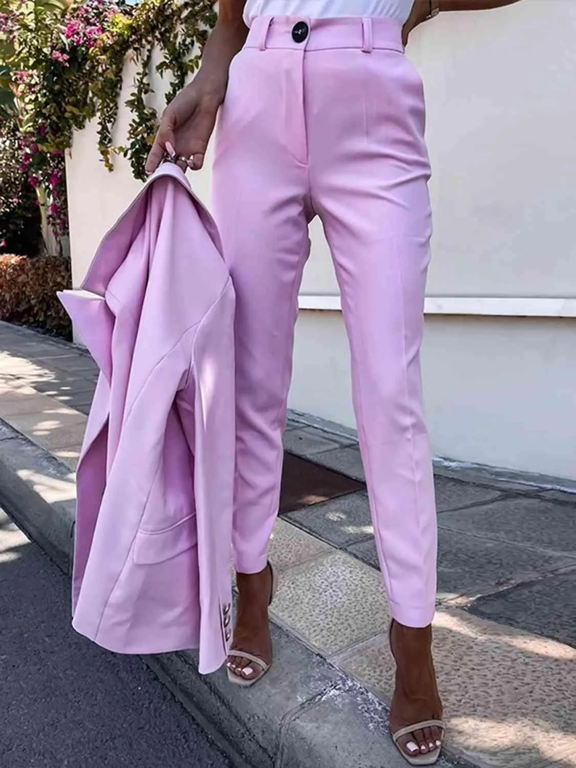 Corporate Chic Long Sleeve Blazer and Pants Set