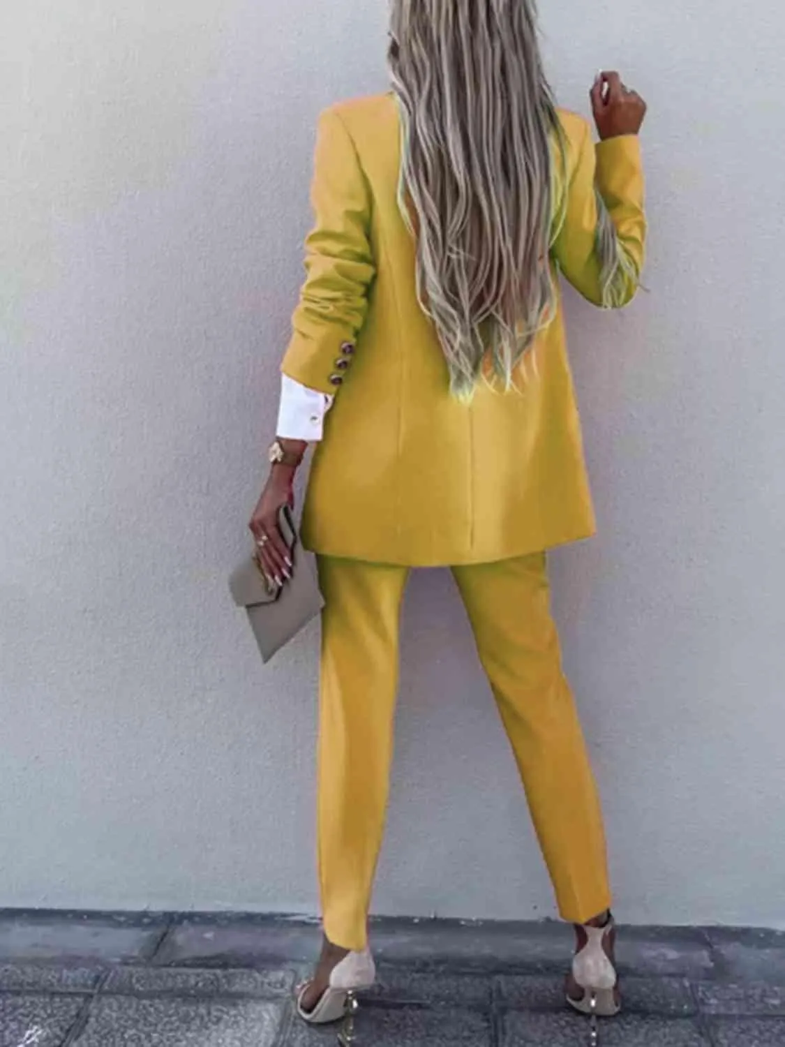 Corporate Chic Long Sleeve Blazer and Pants Set