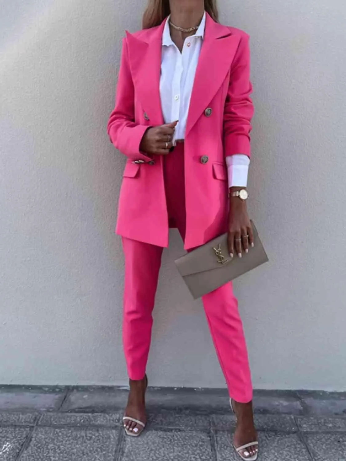 Corporate Chic Long Sleeve Blazer and Pants Set