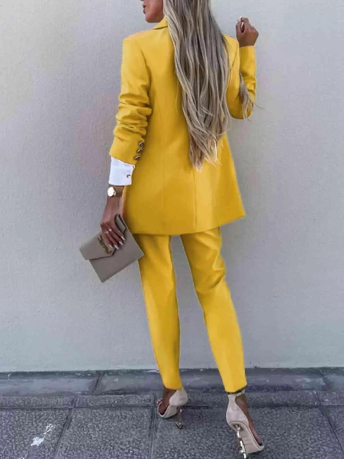 Corporate Chic Long Sleeve Blazer and Pants Set