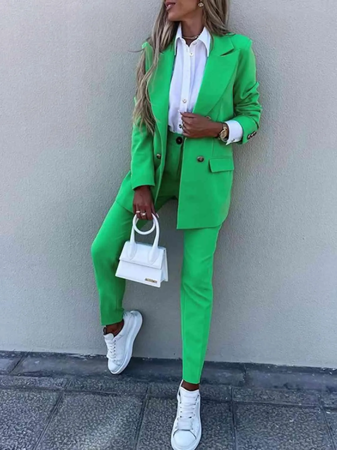 Corporate Chic Long Sleeve Blazer and Pants Set