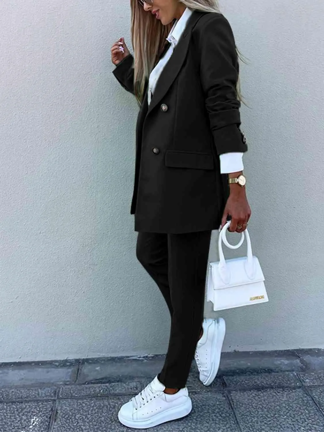 Corporate Chic Long Sleeve Blazer and Pants Set