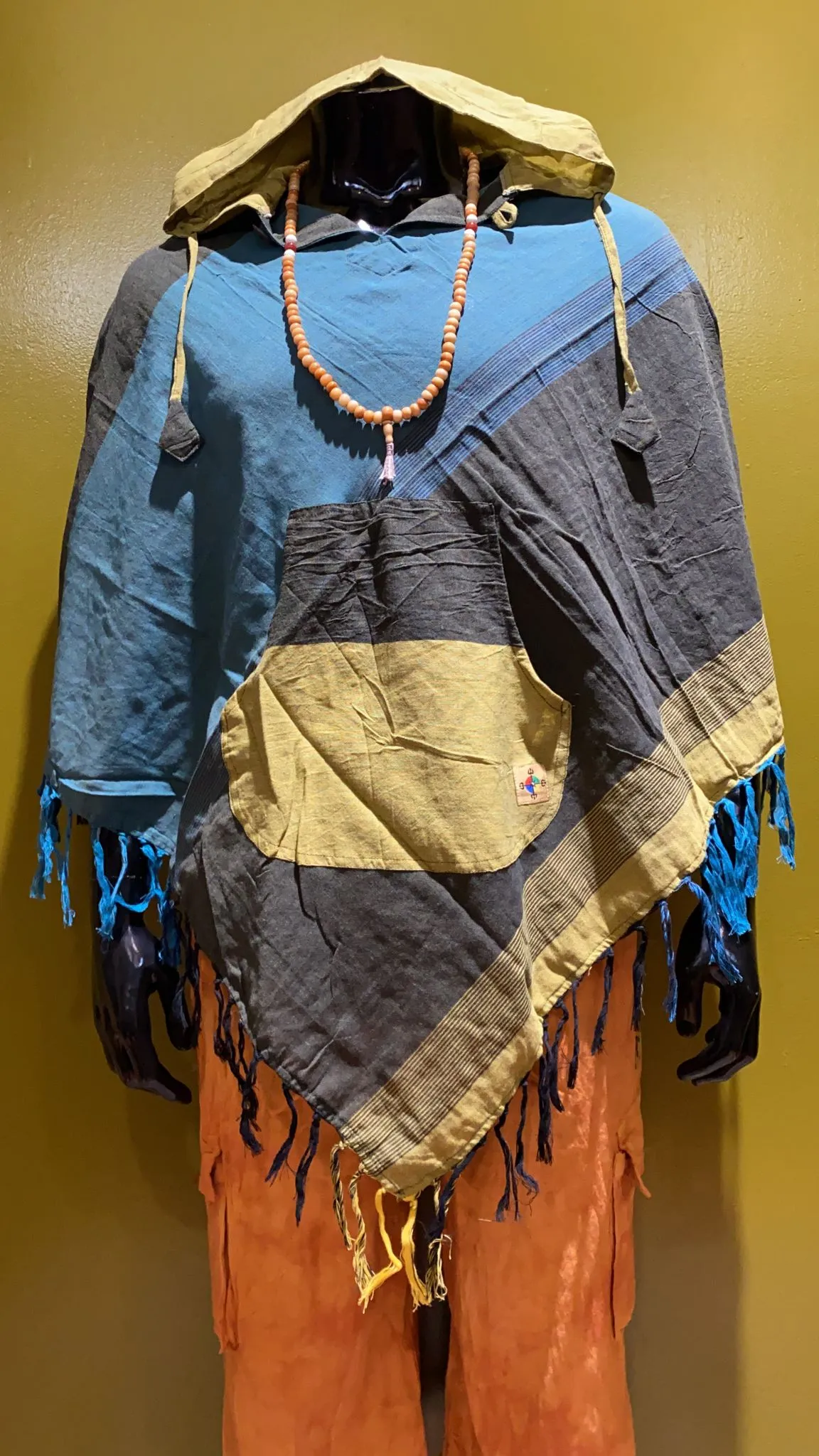 Cotton Diamond-Cut Front Pocket Hoodie Poncho – Prepack of 4 Colors – Tri Color