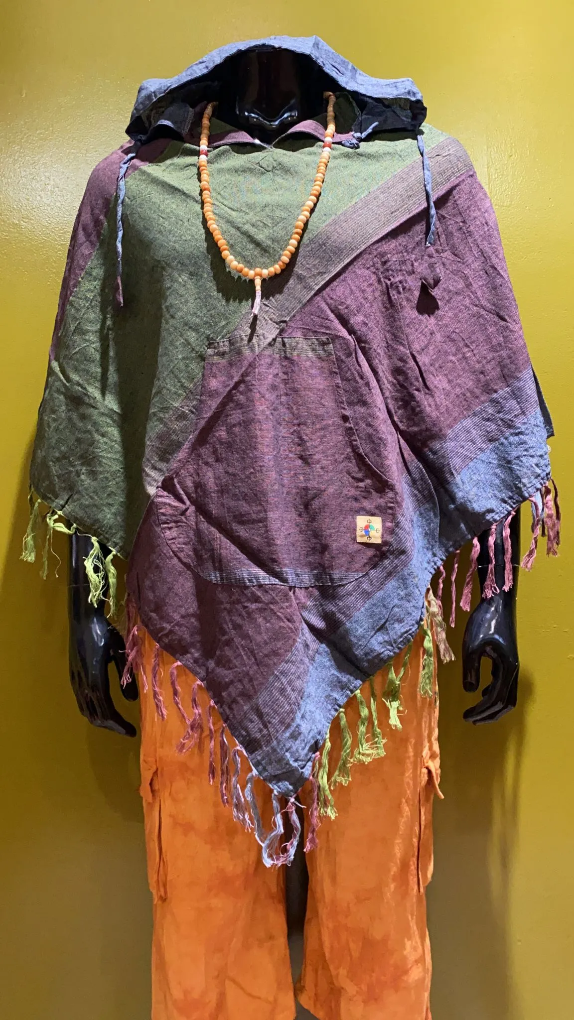 Cotton Diamond-Cut Front Pocket Hoodie Poncho – Prepack of 4 Colors – Tri Color