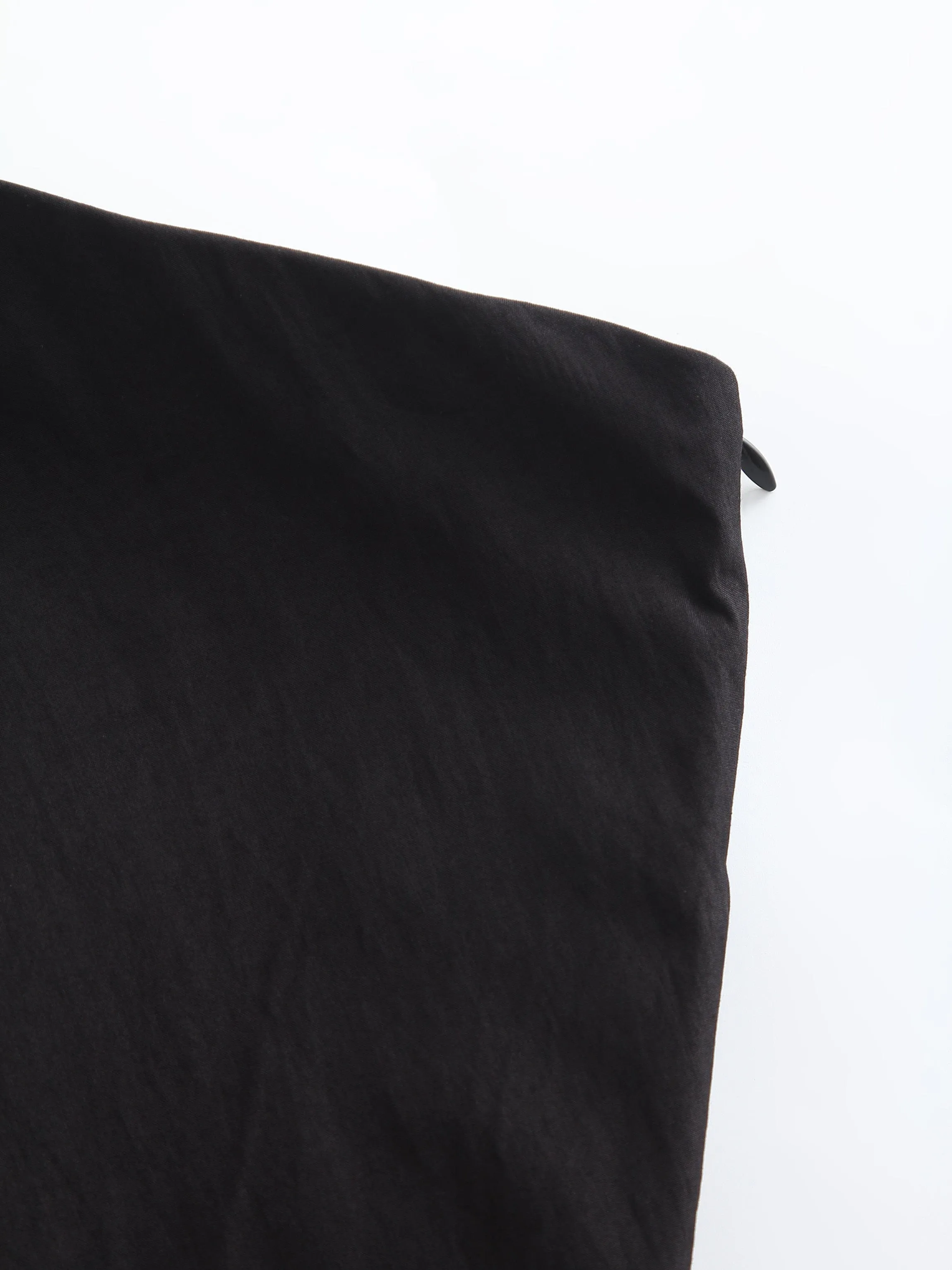 Crinkle Cotton Skirt 38"-Black