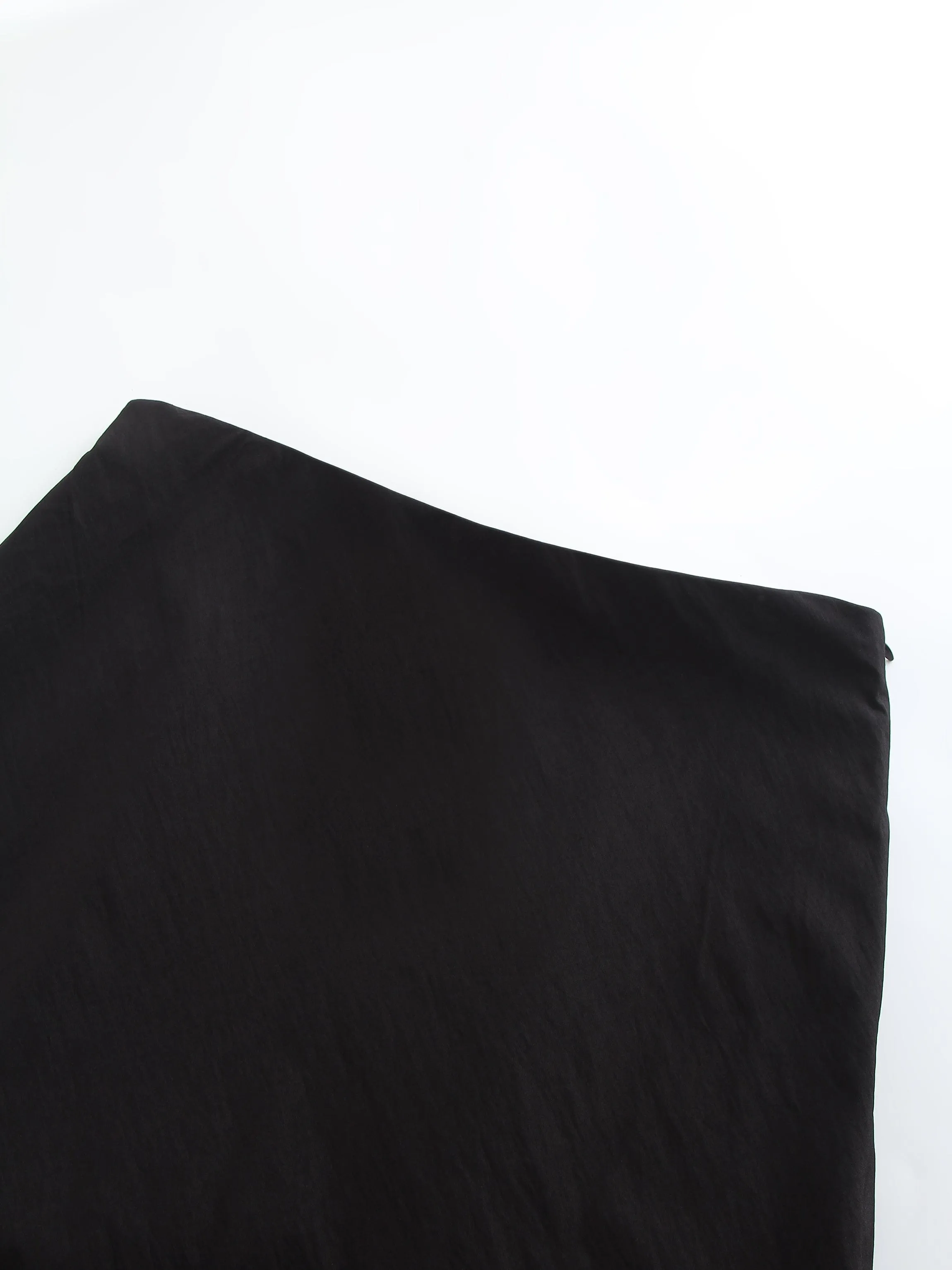 Crinkle Cotton Skirt 38"-Black