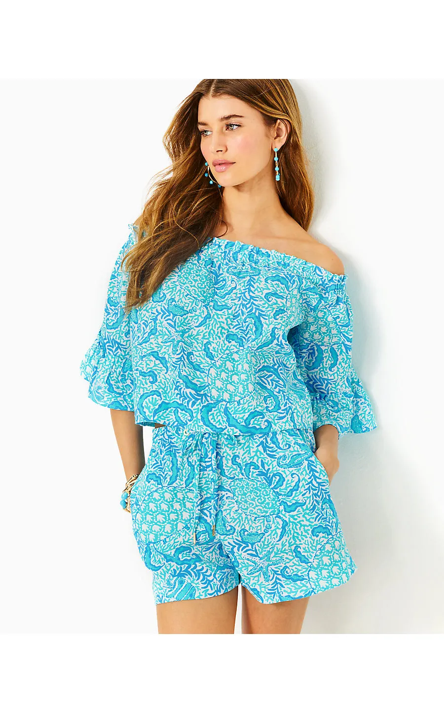Croix Off-the-Shoulder Linen Top - Resort White - Goombay Grooves
