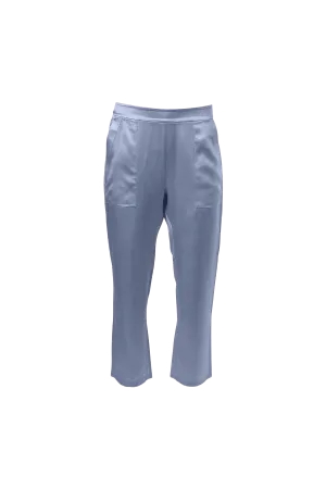 Cropped Silk Pants In Denim