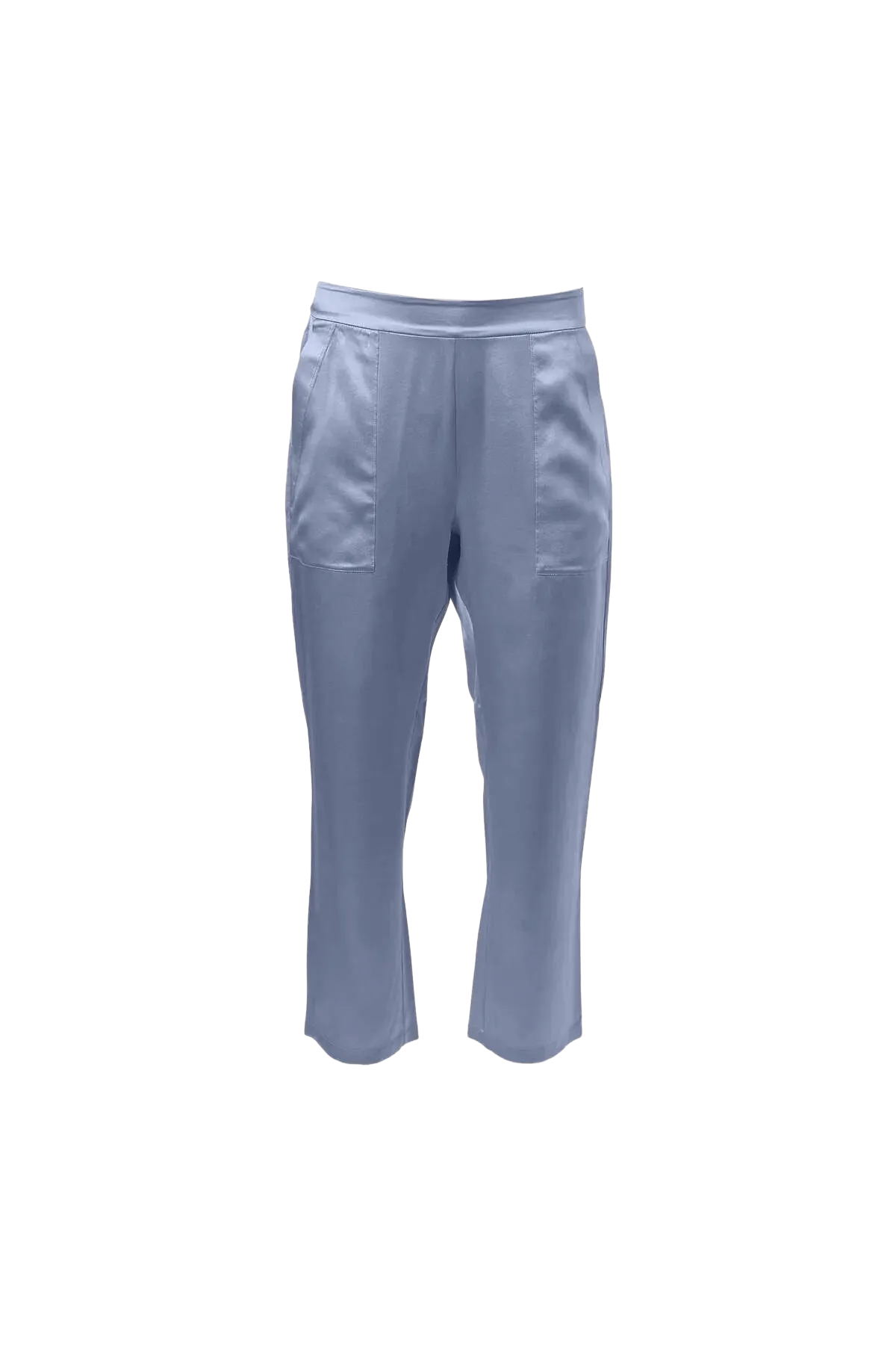 Cropped Silk Pants In Denim