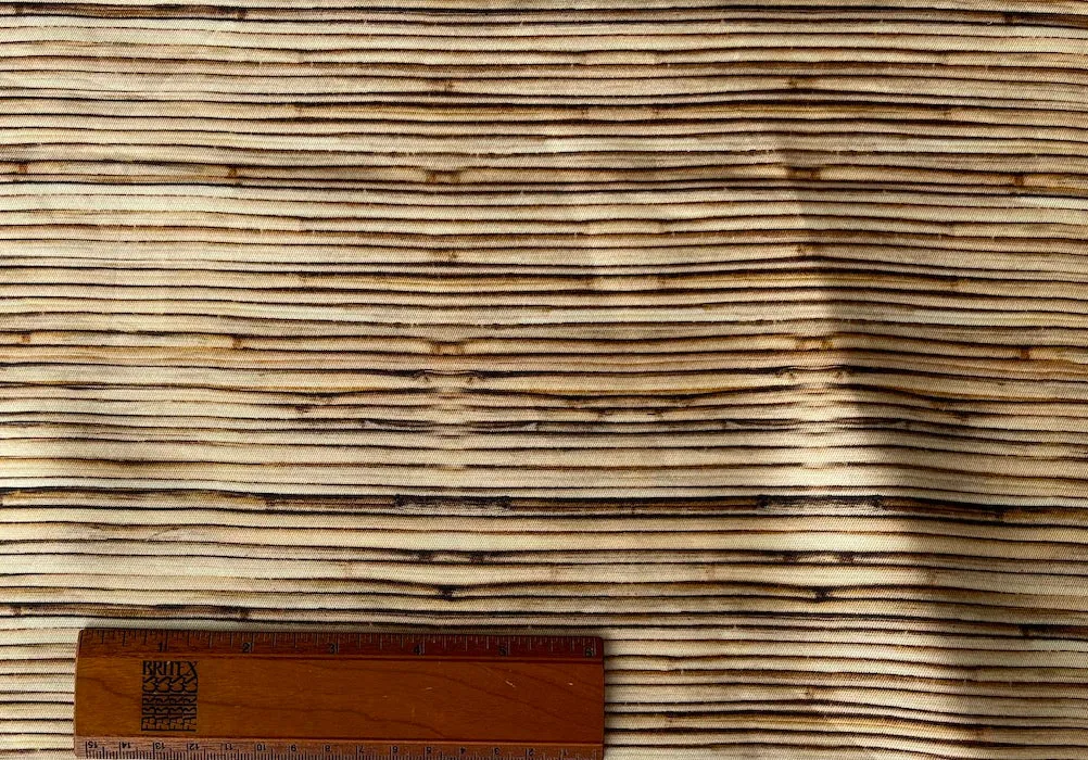 D & G Coffee Wood Grain Mock Mikado Silk (Made in Italy)