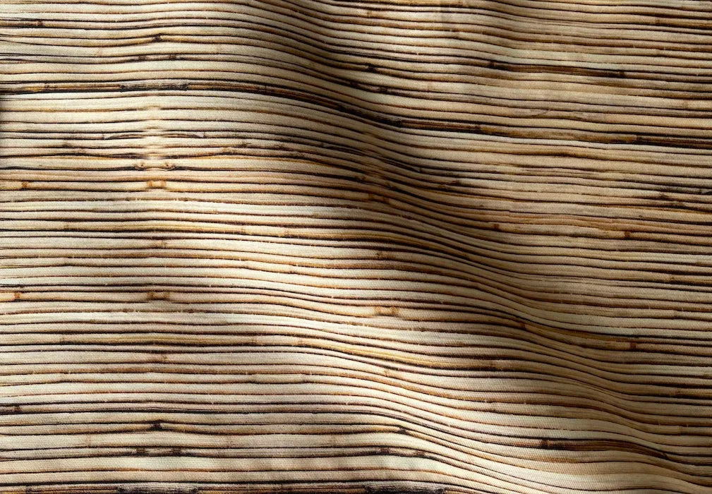 D & G Coffee Wood Grain Mock Mikado Silk (Made in Italy)