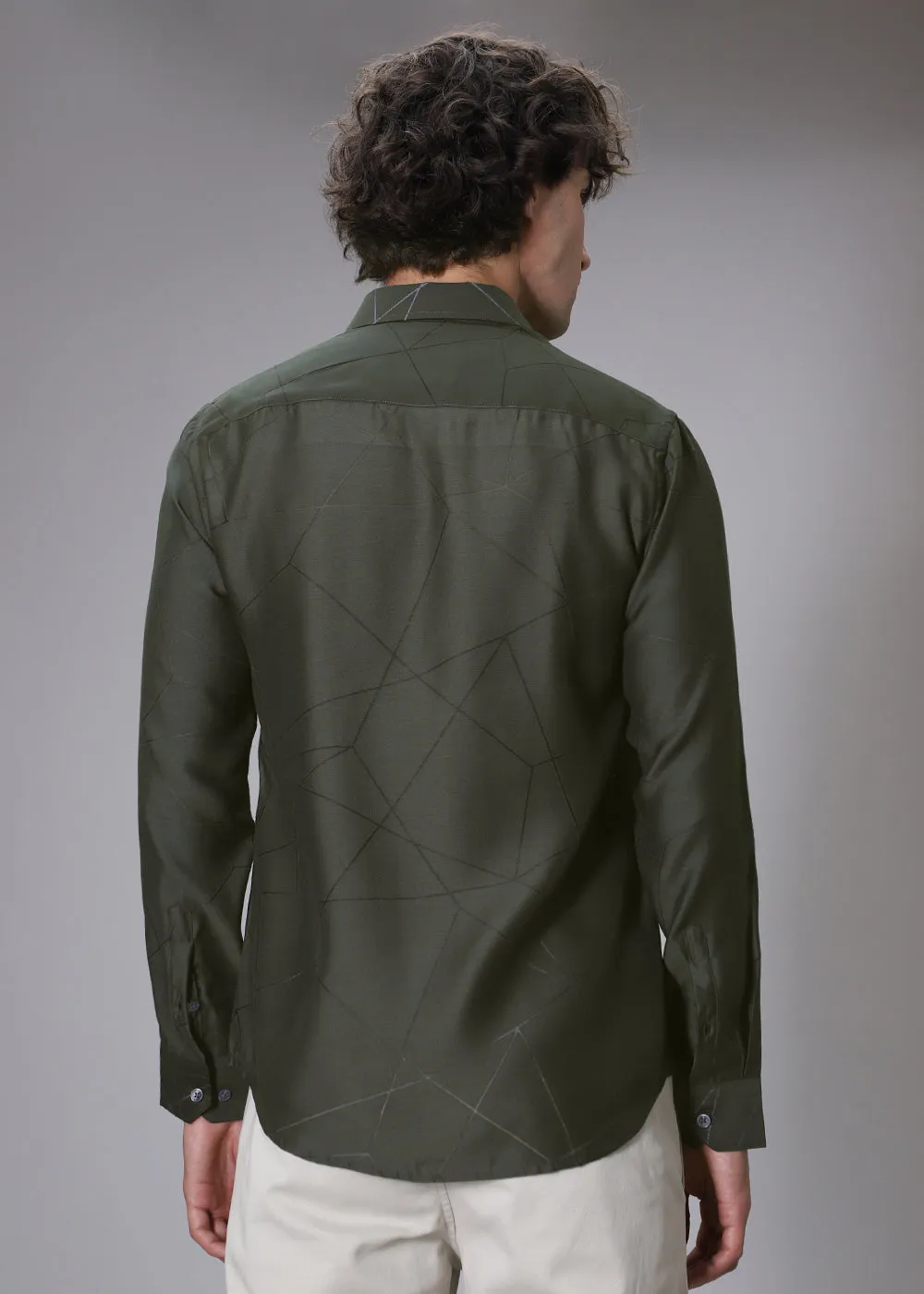 Dark Olive Lazer Cut Shirt