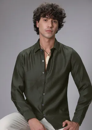 Dark Olive Lazer Cut Shirt