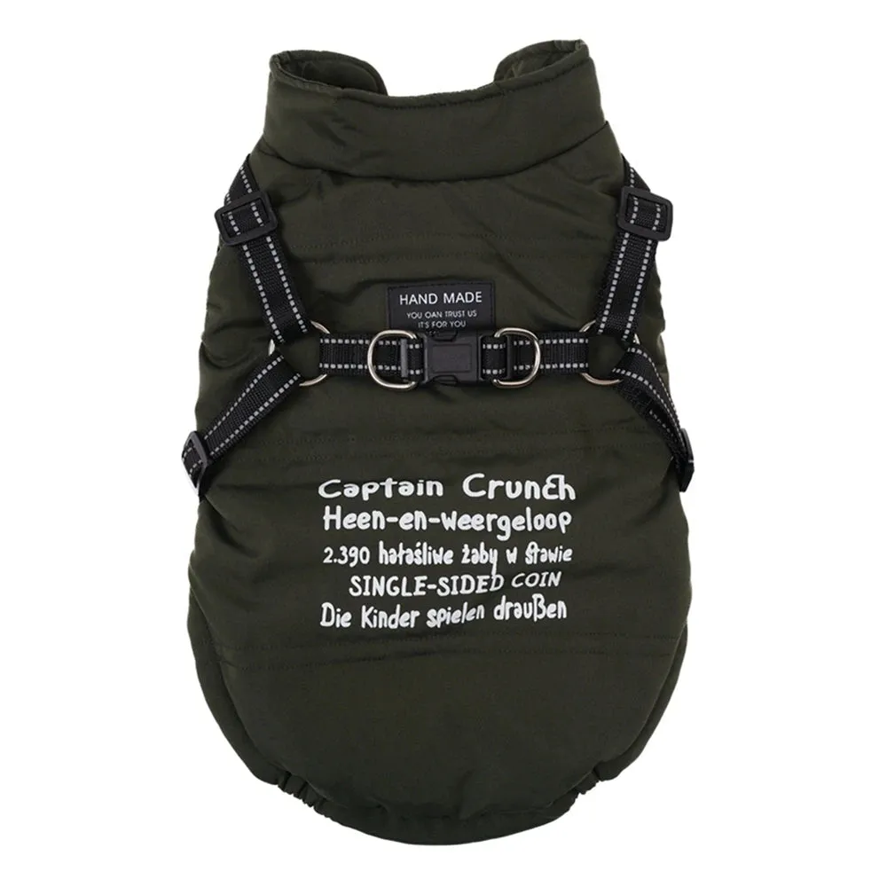 Dozzy Dog Waterproof Winter Jacket With Harness