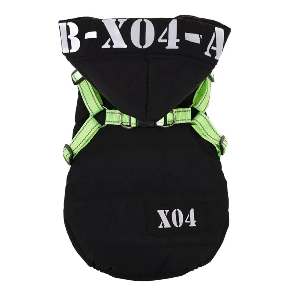 Dozzy Dog Waterproof Winter Jacket With Harness