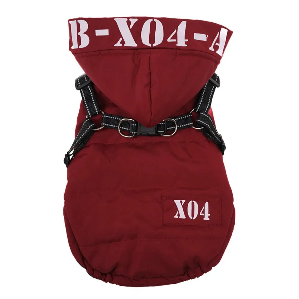 Dozzy Dog Waterproof Winter Jacket With Harness