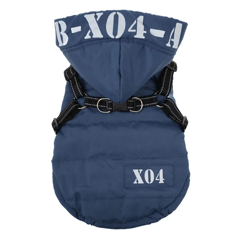 Dozzy Dog Waterproof Winter Jacket With Harness