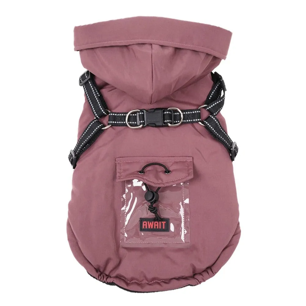 Dozzy Dog Waterproof Winter Jacket With Harness
