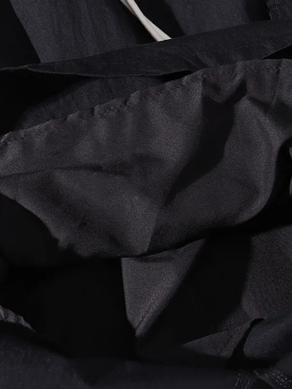 Drawstring Elasticity Pockets Split-Back Split-Joint A-Line Loose Skirts Bottoms