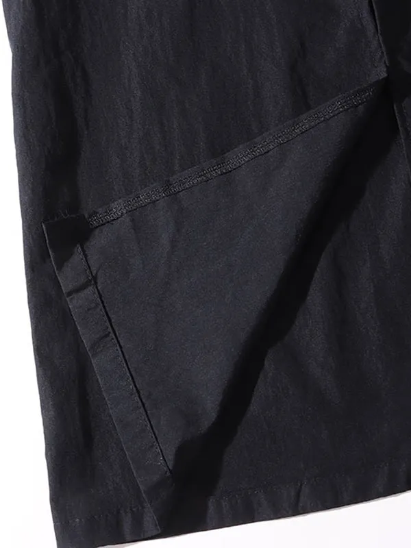 Drawstring Elasticity Pockets Split-Back Split-Joint A-Line Loose Skirts Bottoms