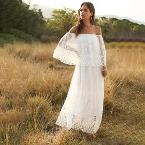 ELEGANT SLASH NECK VESTIDO