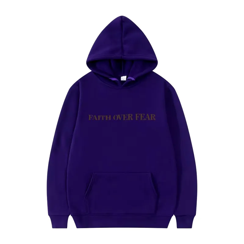 Faith over Fear Christian Hoodie Christian Sweatshirt Jesus Hoodie Trendy Hoodie Bible Verse Shirt Unisex Aesthetic Clothes