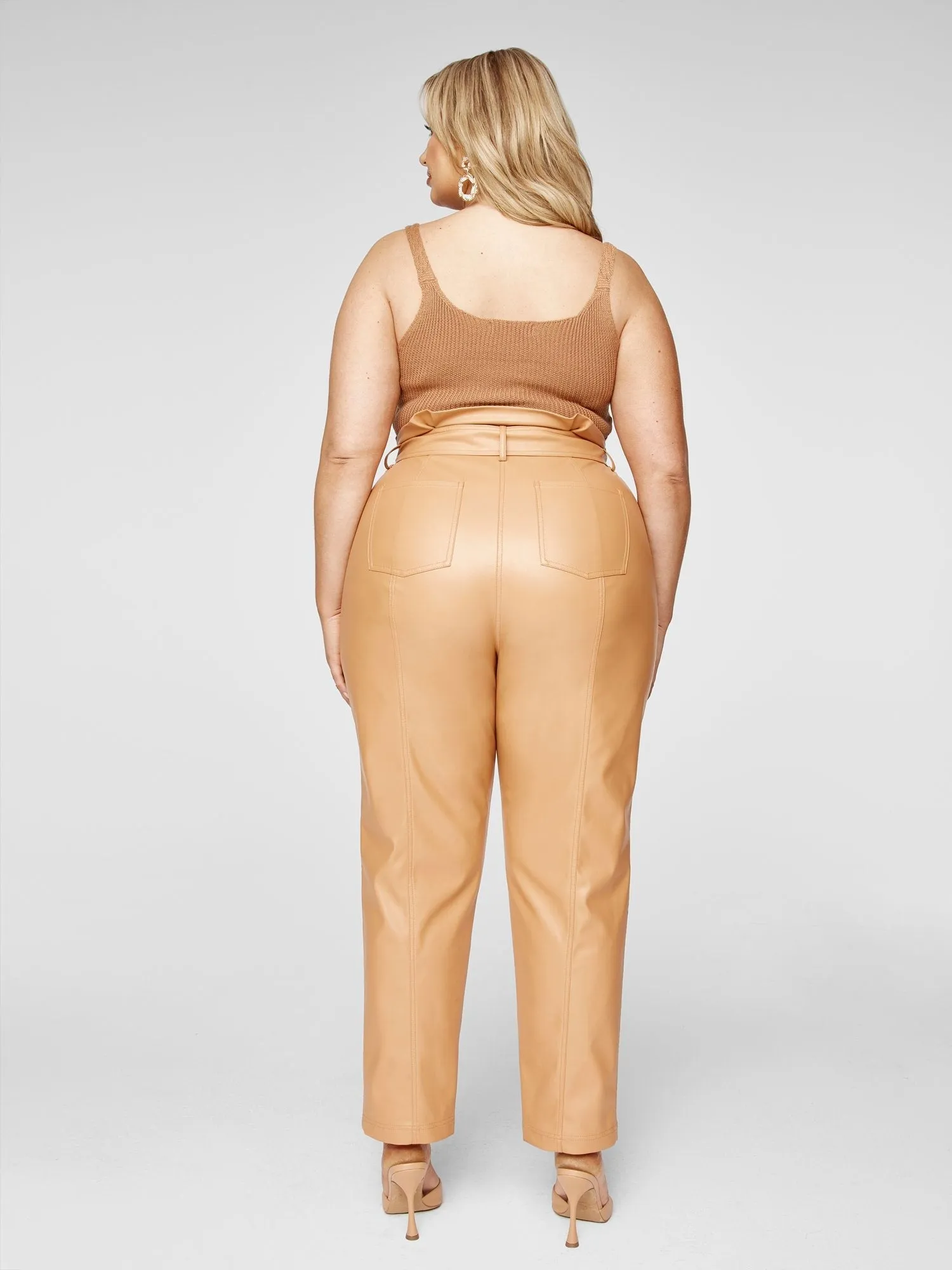 Fashion To Figure - Anika Faux Leather Paperbag Waist Pants