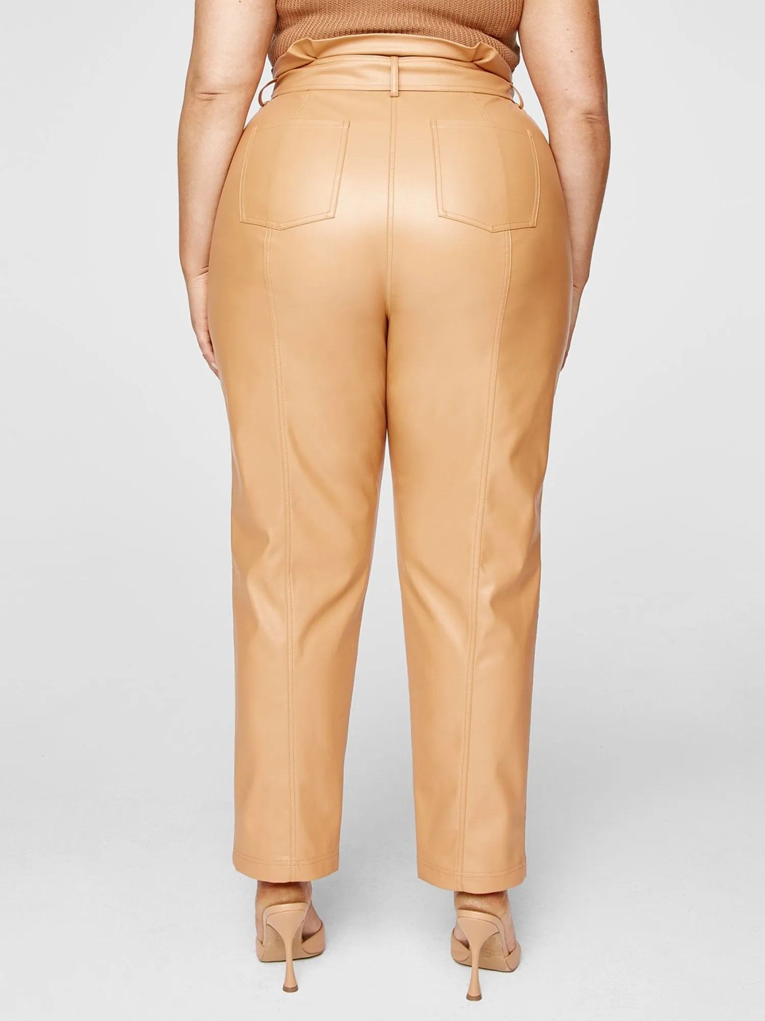 Fashion To Figure - Anika Faux Leather Paperbag Waist Pants