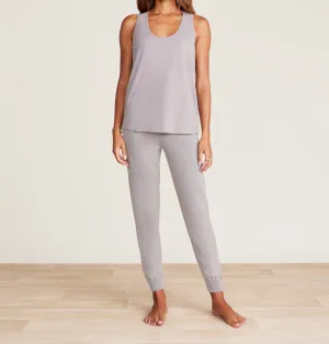 FINAL SALE - Barefoot Dreams Malibu Collection Linen Cotton Racer Back Tank Nickel
