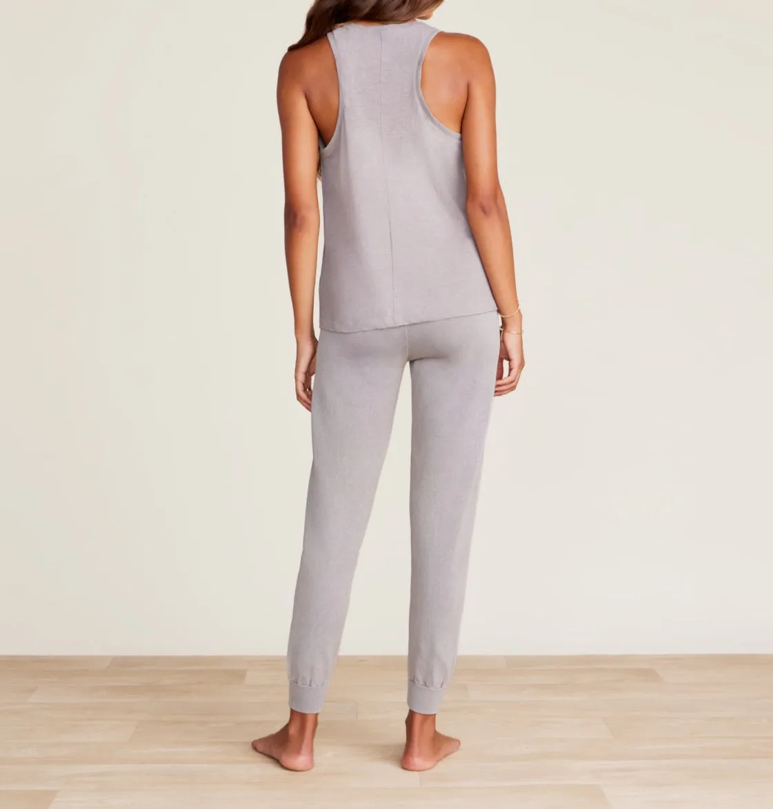 FINAL SALE - Barefoot Dreams Malibu Collection Linen Cotton Racer Back Tank Nickel
